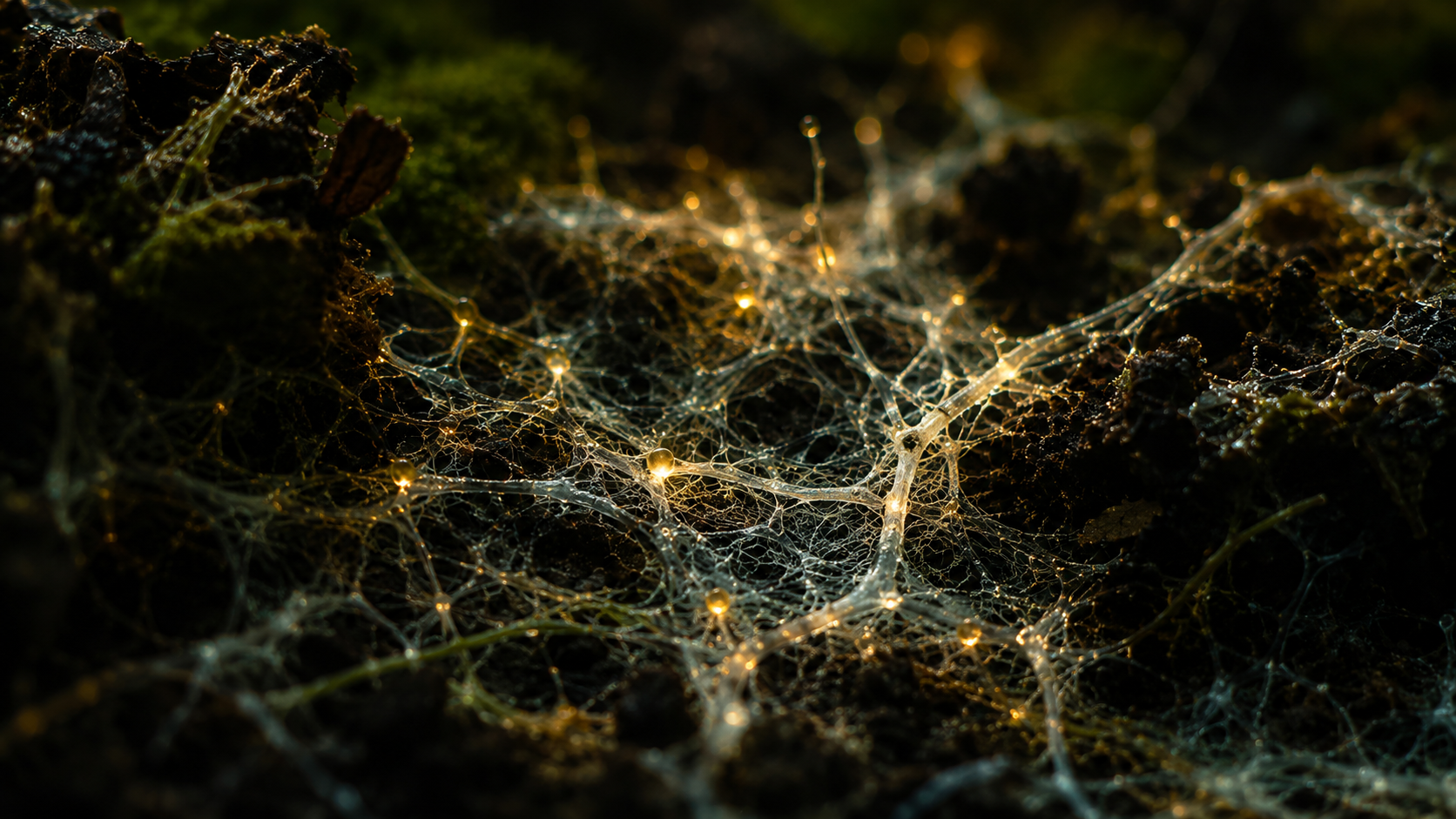 Glowing mycelium network